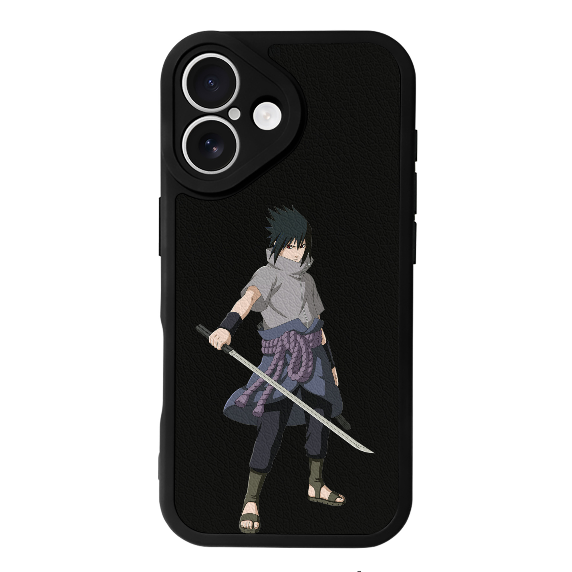 （画像用） NARUTO -ナルト- うちは サスケ Uchiha Sasuke 【iPhone 16シリーズ対応】シリコンスマホケース（レザー調） 材質：シリコン